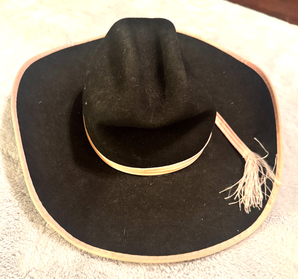Twister Hats Black‎ Wool Cowboy Youth sz M Cowgirl Western Hat Rodeo Pink ribbon